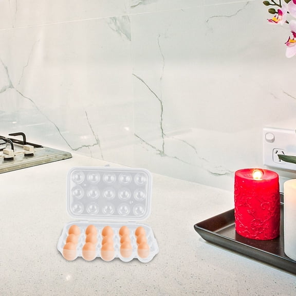 PTOOTP 2Pcs Refrigerator Egg Trays with Lid Egg Holder Transparent Plastic for Household Users