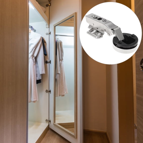 PTOOTP Self-Closing Cabinet Door Hinges, Cold Rolled Steel, Anti-Pinch Design for Living Room, 2 Pieces