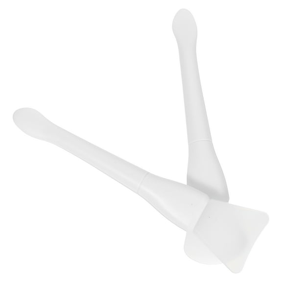 PTOOTP 2-Pack Small Silicone Spoons with Plastic Handles for Craft Accessories and Wax Buildup Prevention