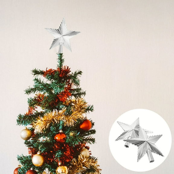 PTOOTP 2-Pack Plastic Christmas Tree Star Ornaments, Universal Holiday Decorations for Xmas Tree and Festive Home Decor