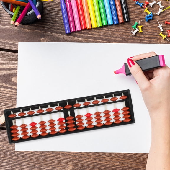PTOOTP 2 Pieces Wooden Abacus Brown Student Counting Frame for Effective Mental Math Training and Early Learning