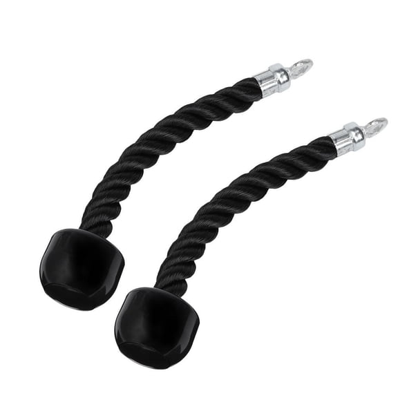 PTOOTP 2 Pcs Single Grip Tricep Rope Black Nylon Muscle Building Fitness Equipment