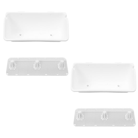PTOOTP Set of 2 Elegant White Wall-Mounted Plant Pots for Indoor and Outdoor Decoration