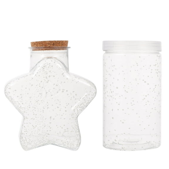 PTOOTP 2-Pack Clear PET Drifting Bottles for Craft Decoration, Transparent Mini Bottles for Art Projects