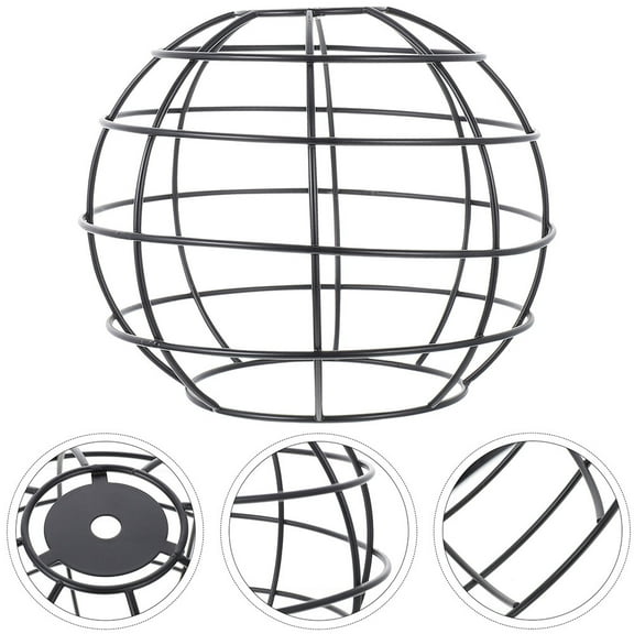 PTOOTP 2Pcs Vintage Iron Lamp Shades Black Metal Cage Style with Open Bottom for Easy Bulb Change