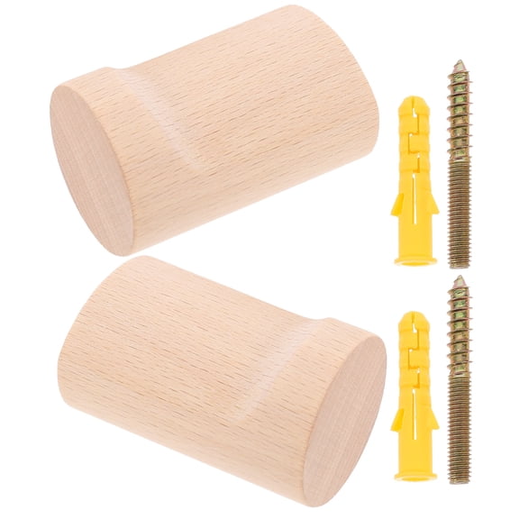 PTOOTP Farmhouse Wood Wall Hooks Set of 2 - Mountable Rustic Hanging Home Decor for Entryway, Kitchen, Bathroom