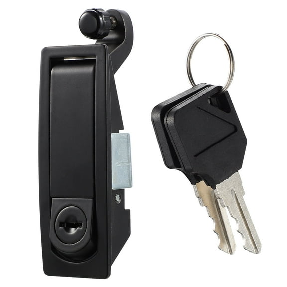 PTOOTP Zinc Alloy Compression Latches Locking Black for Wooden Case Cabinet Door Hardware 2 Sets