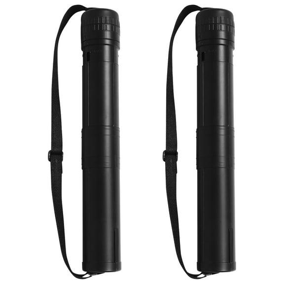 PTOOTP Expandable Black Pe Art Supply Storage Tube with Adjustable Length 2Pcs