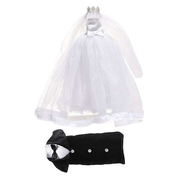 PTOOTP 2-Pack Bride and Groom Drink Toppers in Assorted Colors for Wedding, Holiday, and Party Decoration Accessories