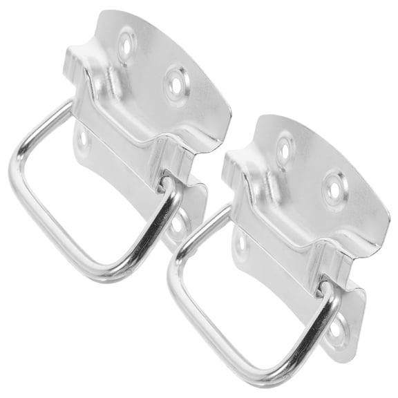 PTOOTP 2-Pack Heavy Duty Iron Chest Handles with Ergonomic Grip, Replacement Pulls for Doors, Drawers, Cabinets, and Furniture