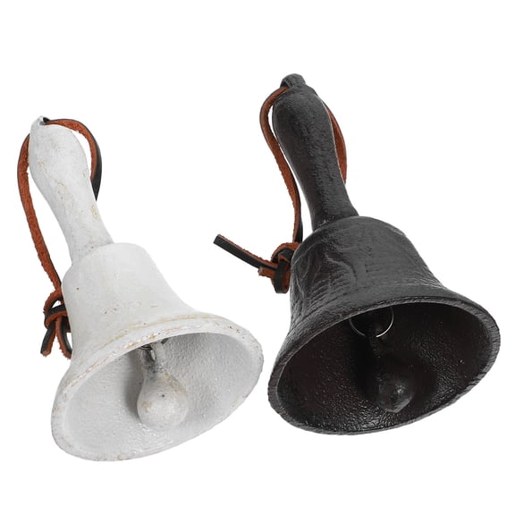 PTOOTP 2Pcs Assorted Color Retro Metal Hand Bell with Clear Tone for Dining Table