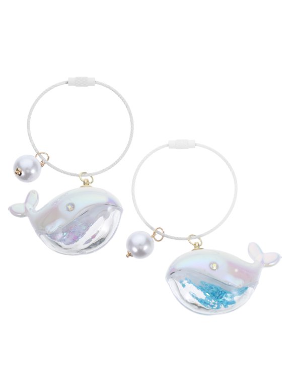 Assorted Color Dolphin Keychain Set, 2 Pcs PVC Key for Bags, Keys, and Accessories