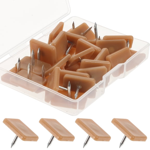 PTOOTP 30 Pieces Brown Chair Glides and Drawer Stops Set to Protect Furniture, Reduce Friction, and Prevent Drawer Wear