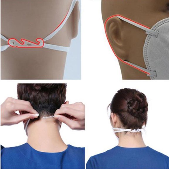PTOOTP 30Pcs Mask Extension Hook S Shaped Ear Adjustable Extension Pressure Reduction White