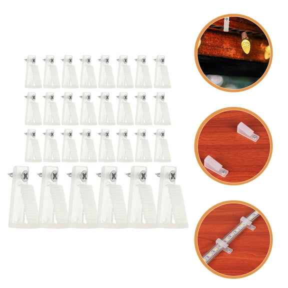 PTOOTP Light Hooks, 30 Pieces, PP Material, Easy to Install, Ideal for Hanging String Lights and Decorations
