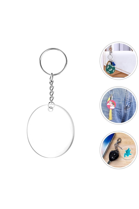30 Sets Blank Keychains Bulk Acrylic Keychain Decoration Transparent for Festival Events