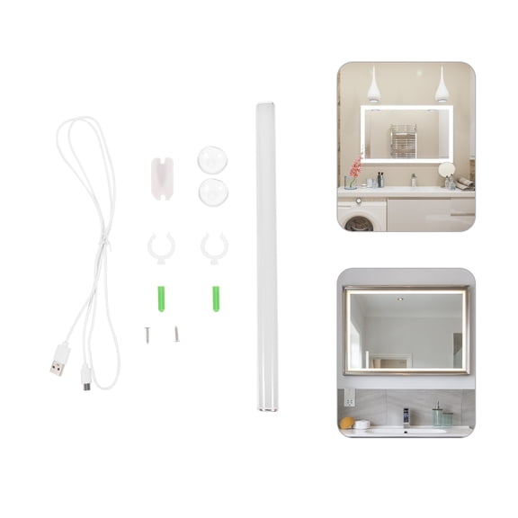 PTOOTP White Modern Rectangular LED Makeup Light with Touch Switch, Rechargeable and Vanity Mirror Lamp