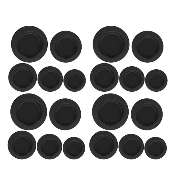 PTOOTP 35pcs Black Plastic Bottom Bank Stopper for Saving Airtight Seal with Design