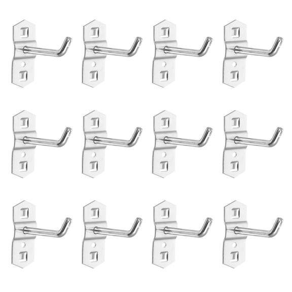 PTOOTP Silver Iron Pegboard Hooks for Retail and Supermarket Shelves 12Pcs