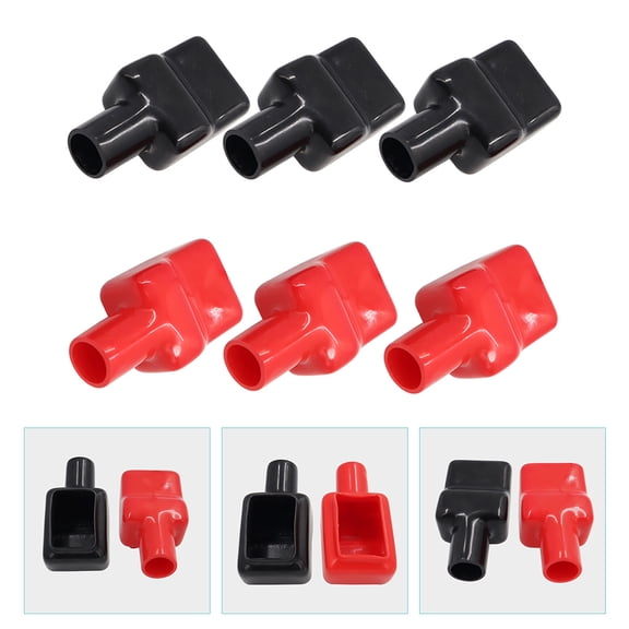 PTOOTP 3 Pairs Battery Terminal Protector Kit Rubber Insulating Cover Caps