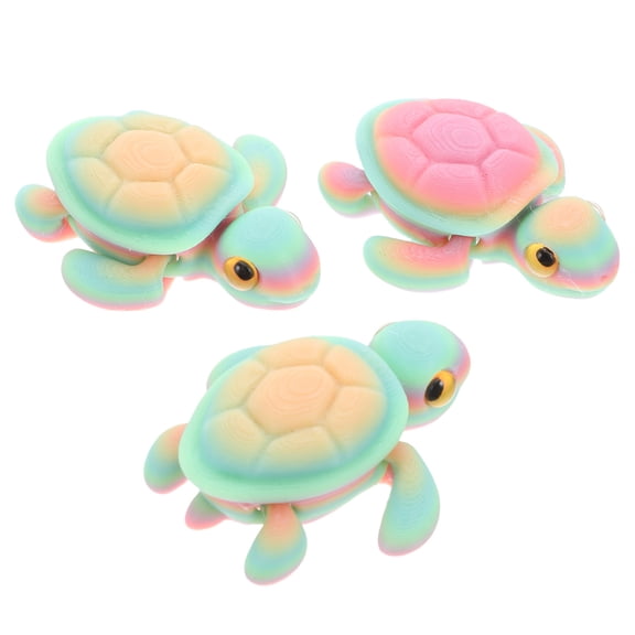 PTOOTP 3Pcs Small Turtle Figurines 3D Printed from Pla Material for Aquarium Decoration
