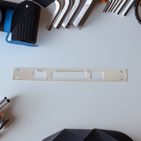 PTOOTP 3Pcs Plated Silver Door Lock Plate Stainless Steel Backplate for Door Security Reinforcement
