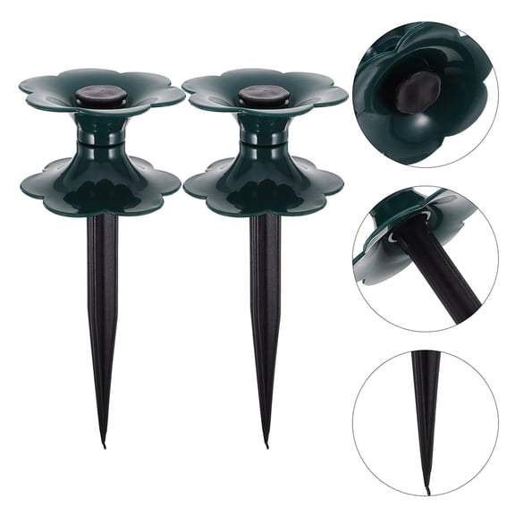 PTOOTP 3-Pack Dark Green PVC Garden Hose Guide Stakes for Lawn, Garden Watering, and Efficient Irrigation