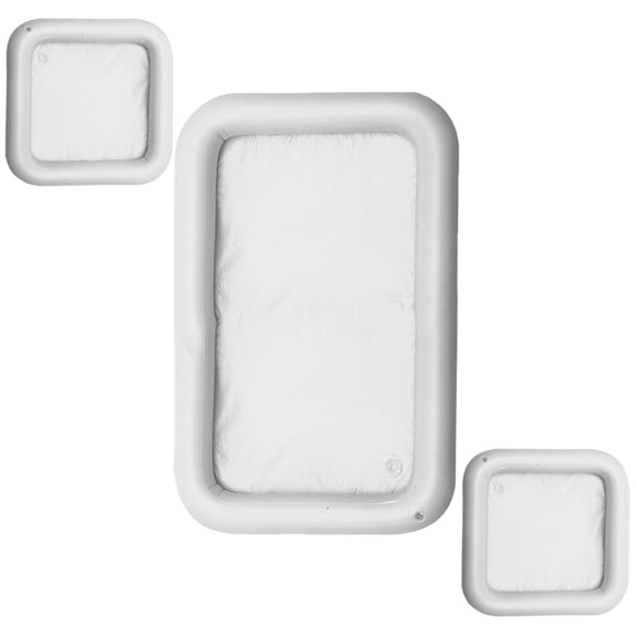 PTOOTP 3Pcs Inflatable Floating White Serving Bar with Ice Tray for Pool Parties Picnics and Barbecues