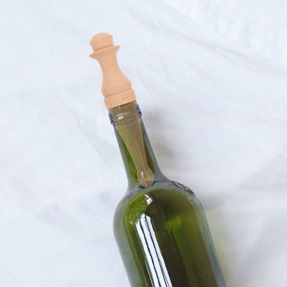 PTOOTP 3-Pack Beige Wooden Wine Bottle Stoppers Reusable Decorative Caps for Wine Bottles, Airtight Seal Accessories