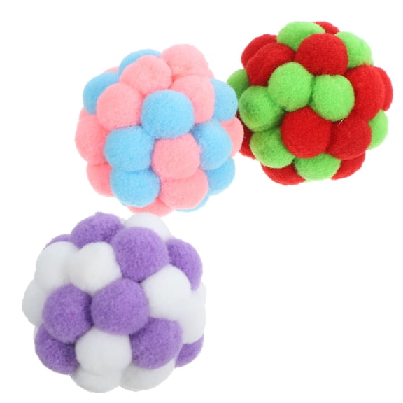 PTOOTP 3Pcs Soft Cat Balls for Biting Behavior Prevention Assorted Color Indoor Play