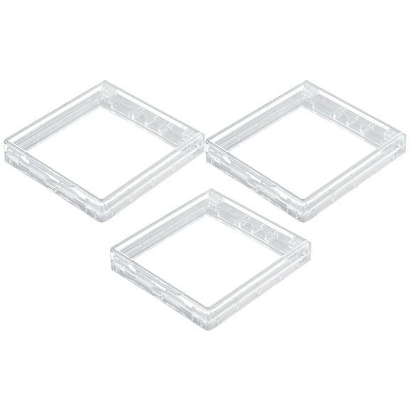 PTOOTP 3Pcs Ultra Thin Square Transparent ABS Wall Switch Socket Box For Bathrooms