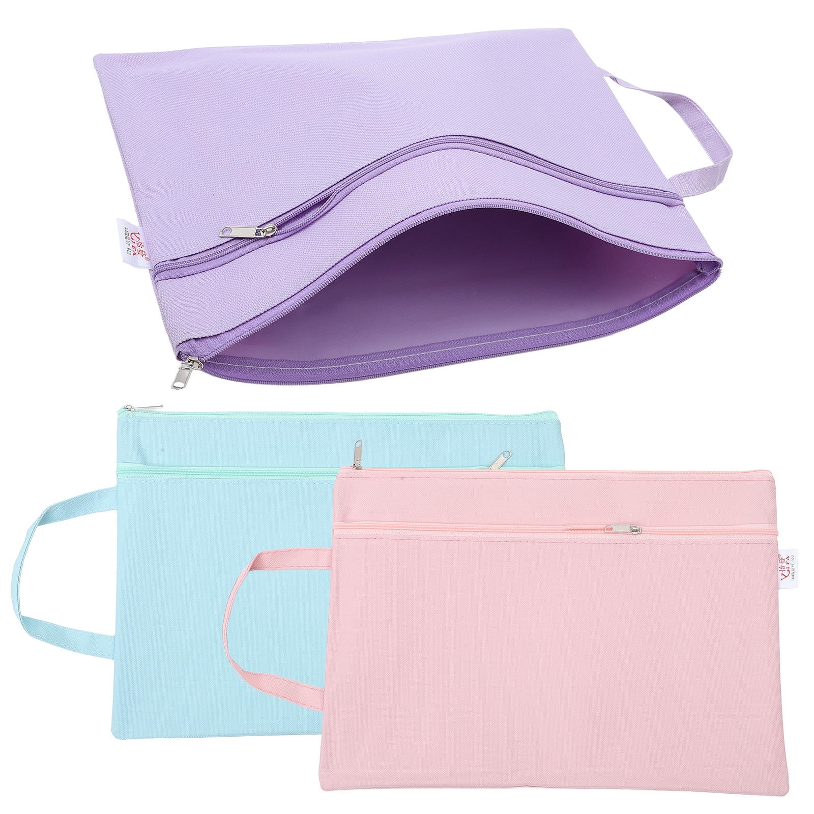 File Pouch C PTOOTP zipper file pouch Pencil Pouches Purple Document Organization ...