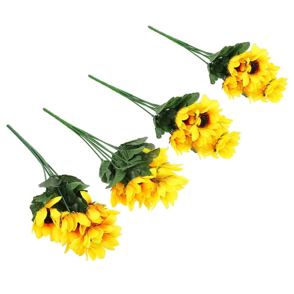 PTOOTP Realistic Yellow Sunflower Bouquet for Wedding, Home Decoration, Party Centerpiece, and Seasonal Floral Arrangement