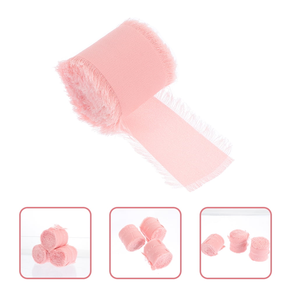 PTOOTP 4 Rolls Pink Polyester Ribbon for Crafts and Decorative Ribbons ...