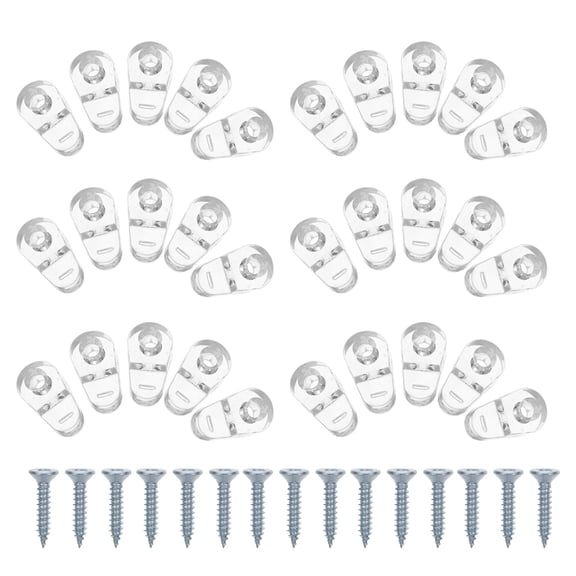 PTOOTP 40-Piece Plastic Mirror Mounting Clips Set, Wall Mirror Fixing Hardware for Home Decor Installation