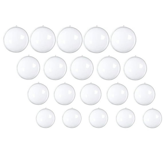 PTOOTP Clear Plastic Christmas Tree Ornaments 40 Pieces Transparent Holiday Party Decorations