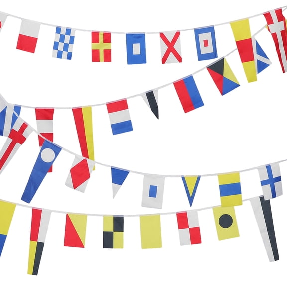 PTOOTP 40Pcs International Nautical Signal Code Flag Set Weather Resistant Marine Banner for Boat Ship Decoration