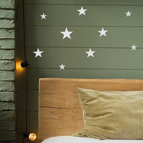 PTOOTP 40Pcs Acrylic Star Wall Decals Self Adhesive for Bedroom Wall Decoration