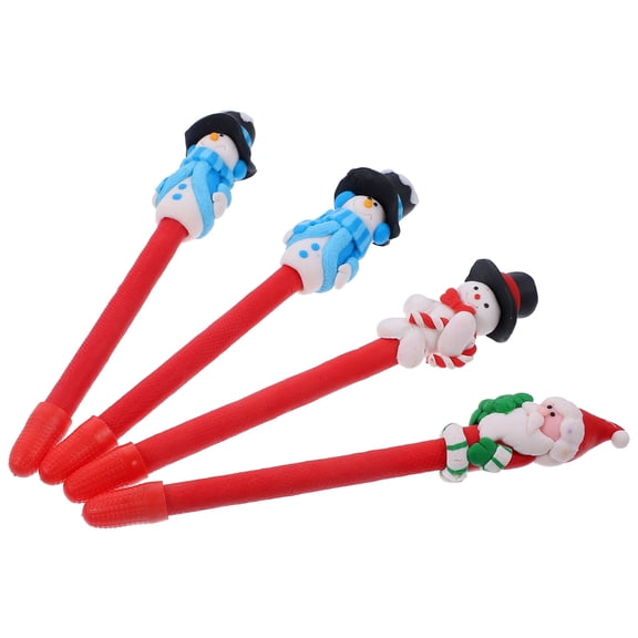 PTOOTP 4Pcs Christmas Element Gel Pens Assorted Colors Smooth Ink Writing Portable Pens
