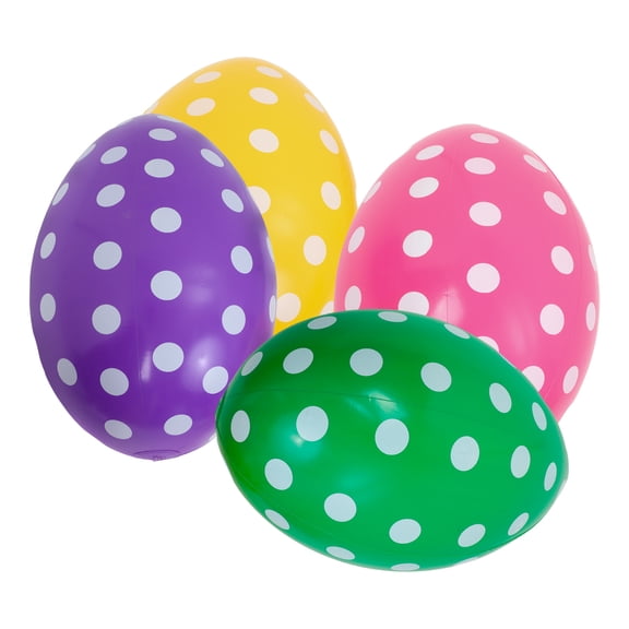 PTOOTP 4Pcs Assorted Color PVC Inflatable Easter Eggs Outdoor Decorations for Party