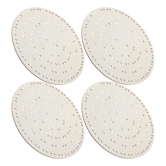 PTOOTP 4Pcs Beige Wood Wreath Forms for Crafts with Pre-Drilled Holes Ideal for DIY Round Flower Frames