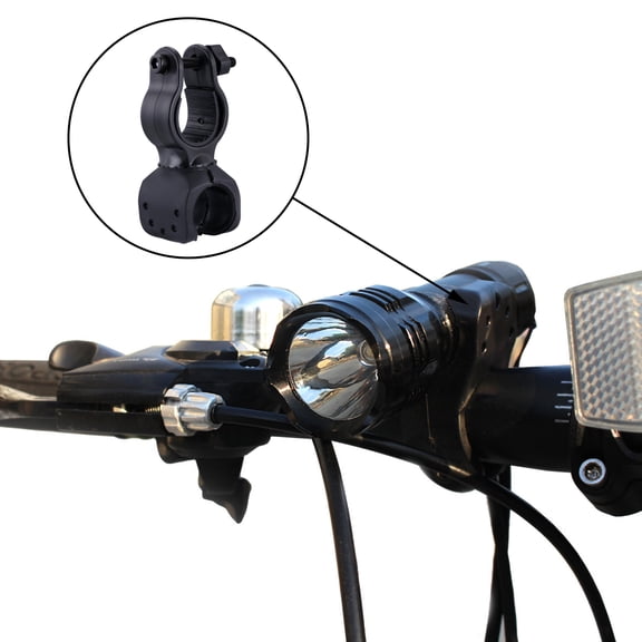 PTOOTP 4Pcs Bike Torch Holder Black Flashlight Clip Rotatable Support for Handlebar Use