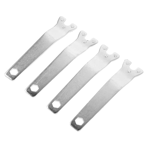 PTOOTP 4Pcs Carbon Steel Hook Wrench Spanner Universal Angle Grinder Adjustment Tool in Plated Silver