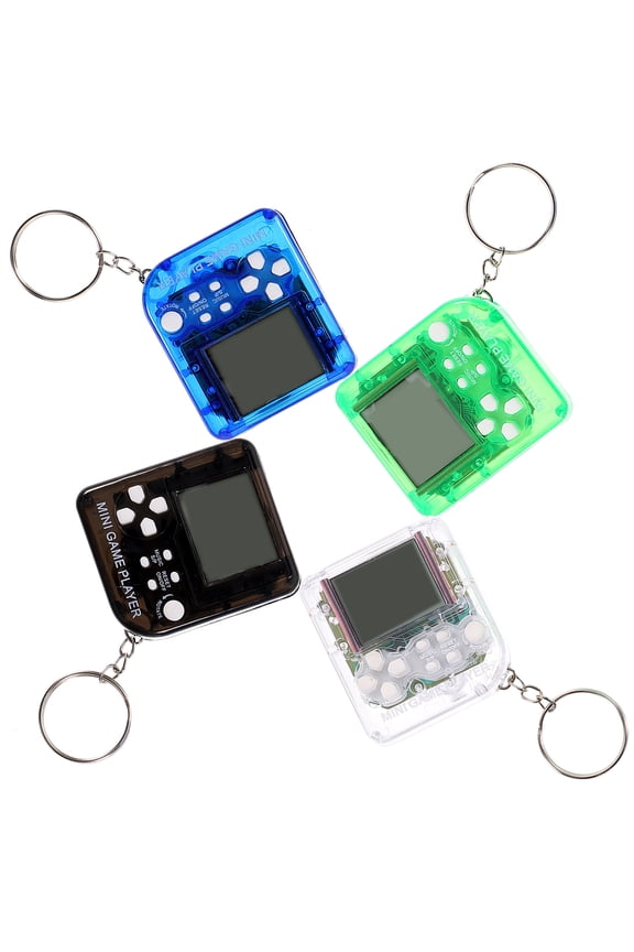 4-Pack Assorted Color Video Game Keychains, Decorative Bag Charms for Party Favors and