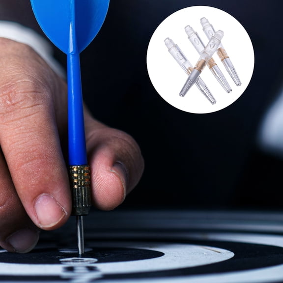 PTOOTP 4-Pack Crystal Clear Plastic Dart Stems with Soft Tip Holders, Easy to Install, Replacement for Soft Tip Darts