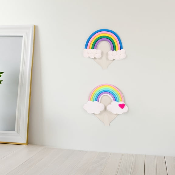 PTOOTP 4Pcs Multi Color Adhesive Wall Hooks Cute Cloud Design for Home Storage
