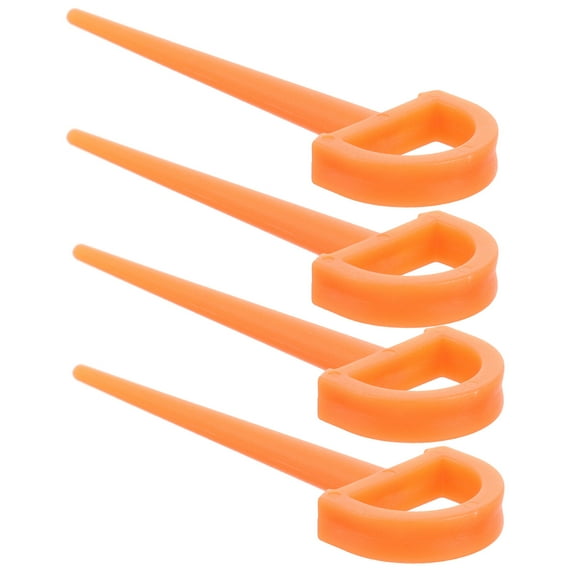 PTOOTP 4-Pack Orange Plastic Ground Stakes 3.5in for Tents, Camping, Outdoor Gear and Equipment