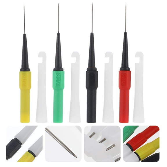 PTOOTP 4-Piece Automotive Wire Piercer Test Probes Set, Black Plastic Electrical Repair Tools Kit