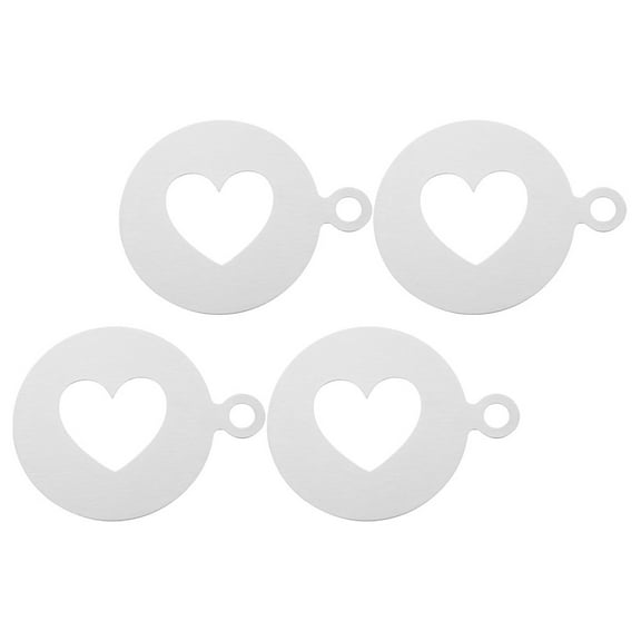 PTOOTP Coffee Decorating Tool Set 4 Pieces Creative Coffee Designs Latte Art Stencils and Accessories