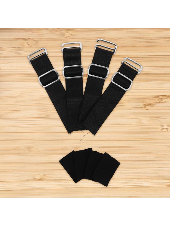 4Pcs Lightweight Elastic Strap Replacement for Sun Visors and Large Brim Caps with Plated Silver Buckle
